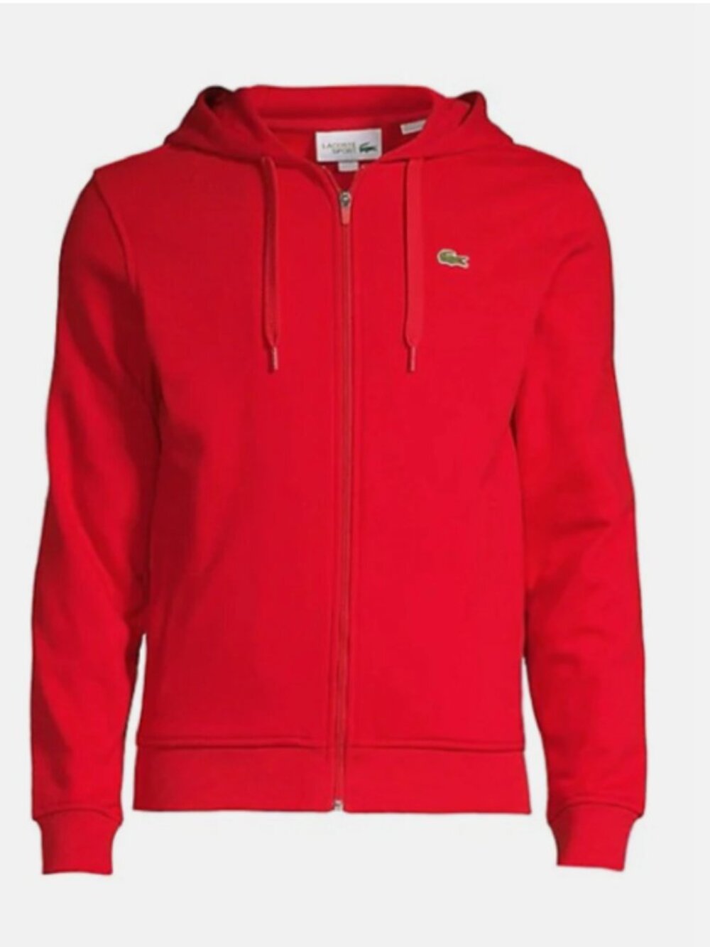 Lacoste Men's Sport Long Sleeve Fleece Full Zip Hoodie Sweatshirt Red size XXL
